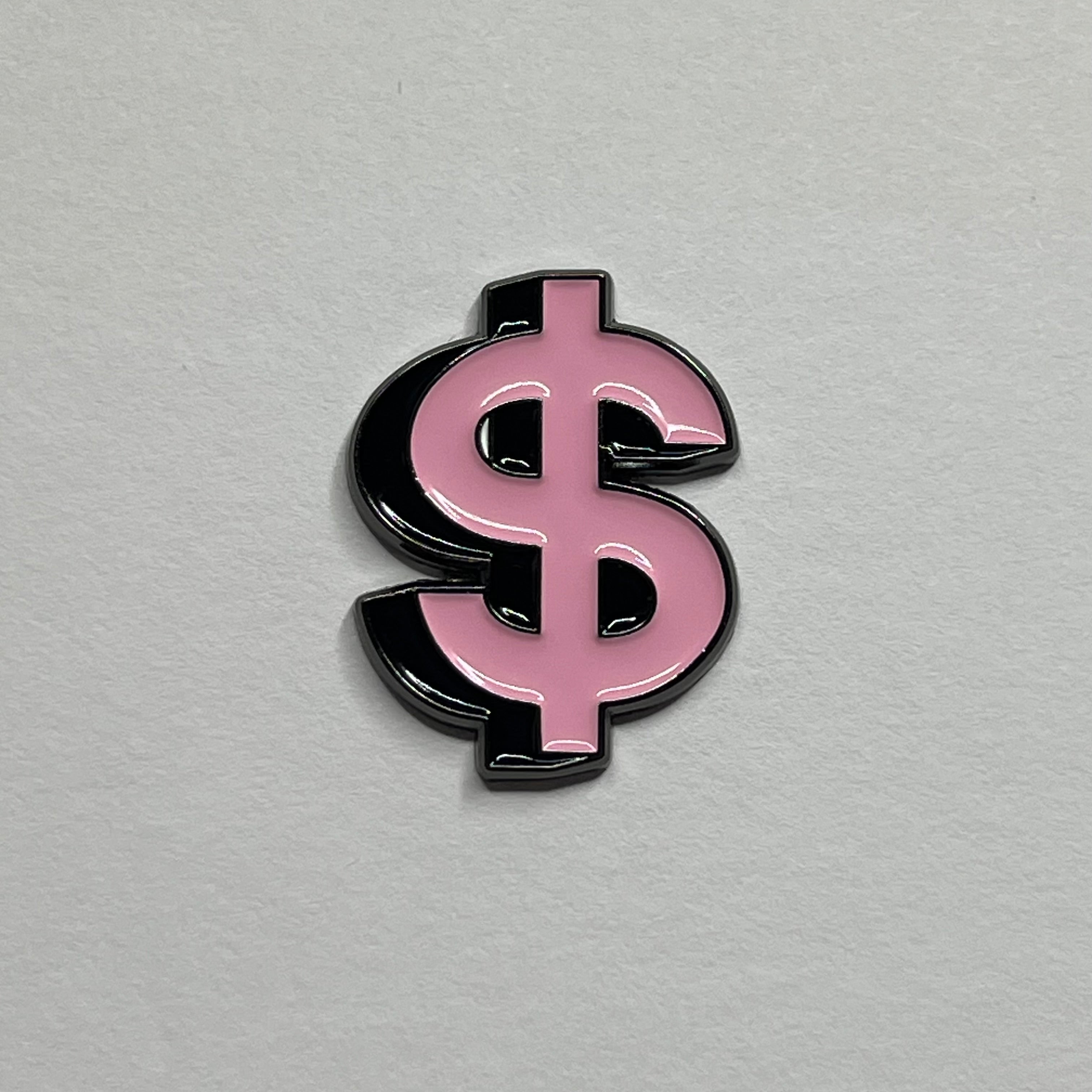 Dollar sign metal sticker