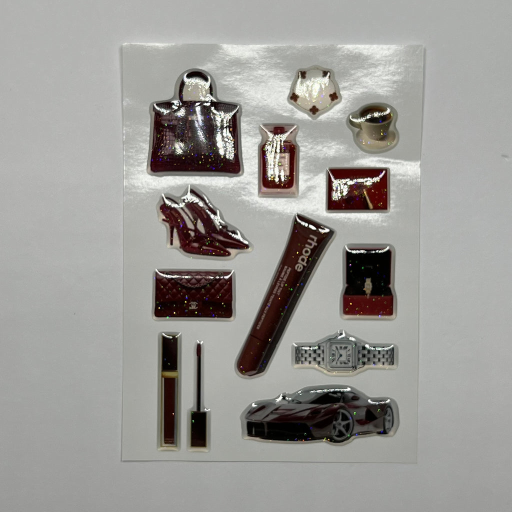Burgundy 3d stickers