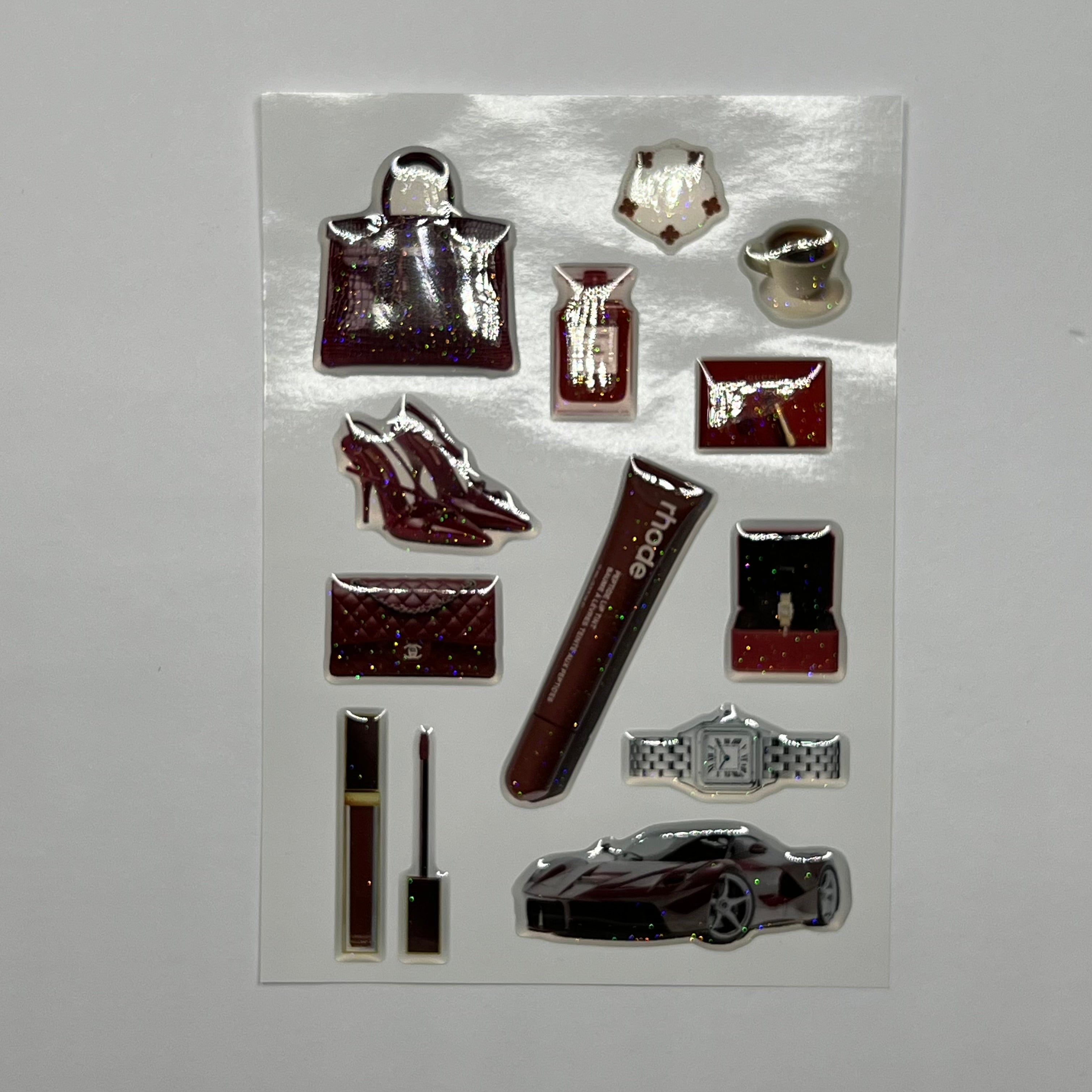 Burgundy 3d stickers