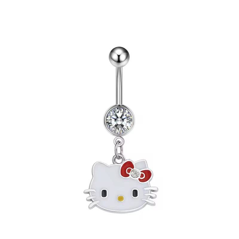 HK red & white Belly Ring