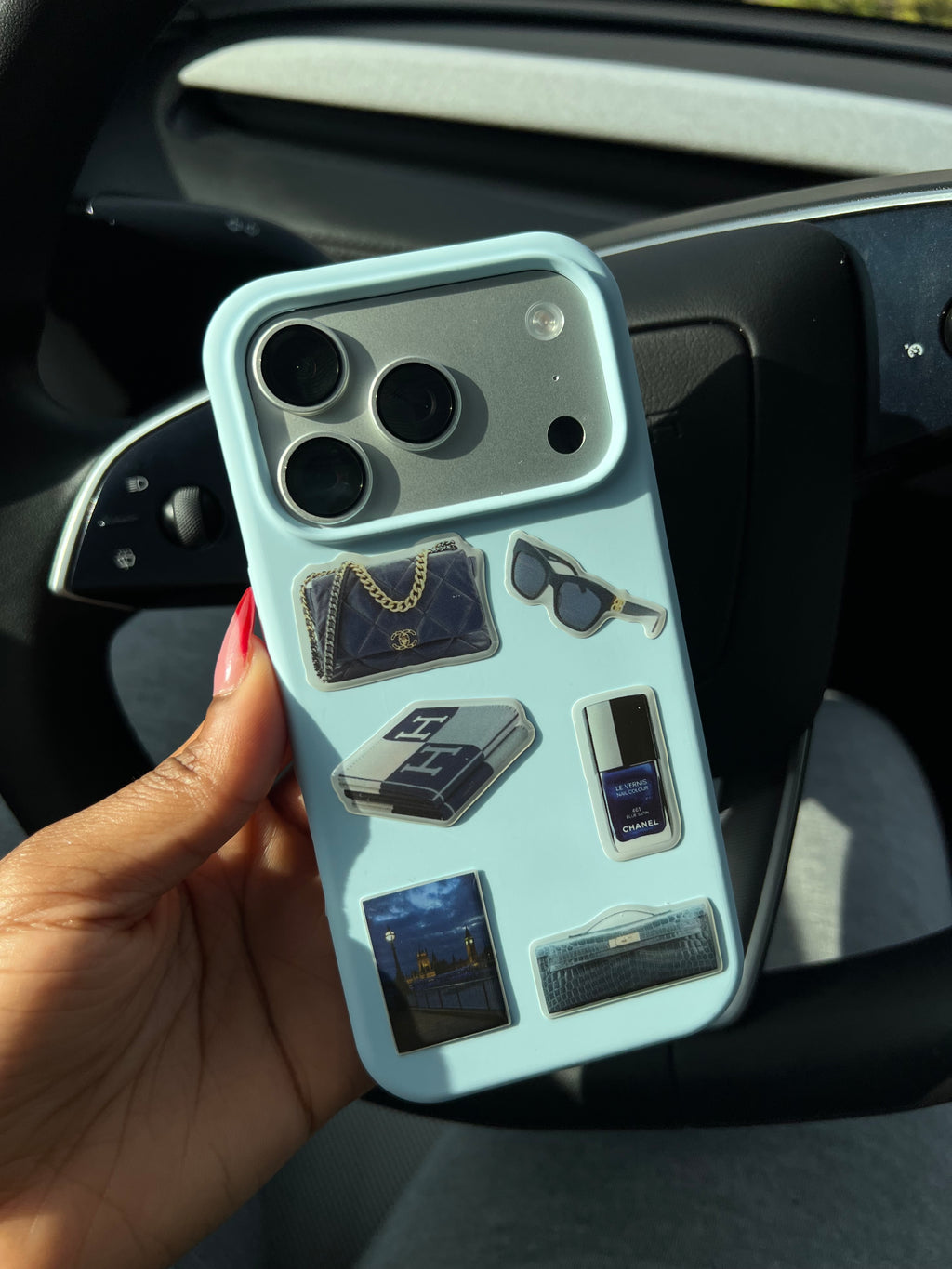 All blue 3d stickers