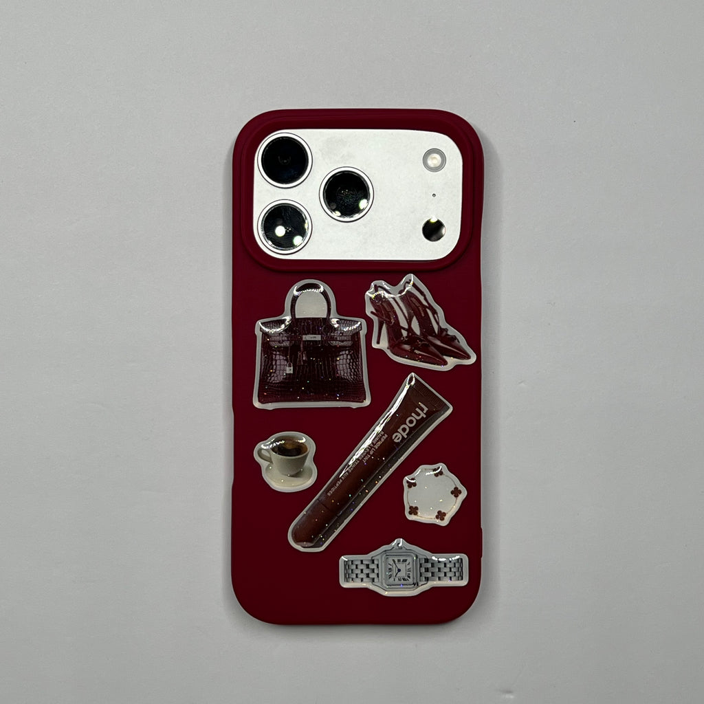Burgundy 3d stickers