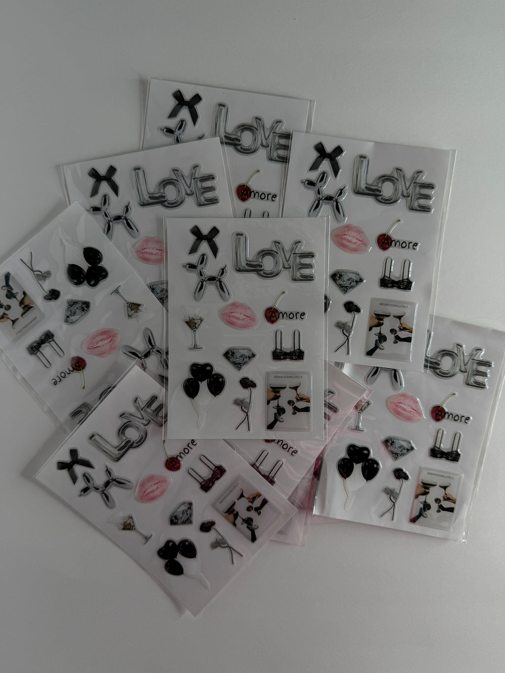 All black 3d stickers