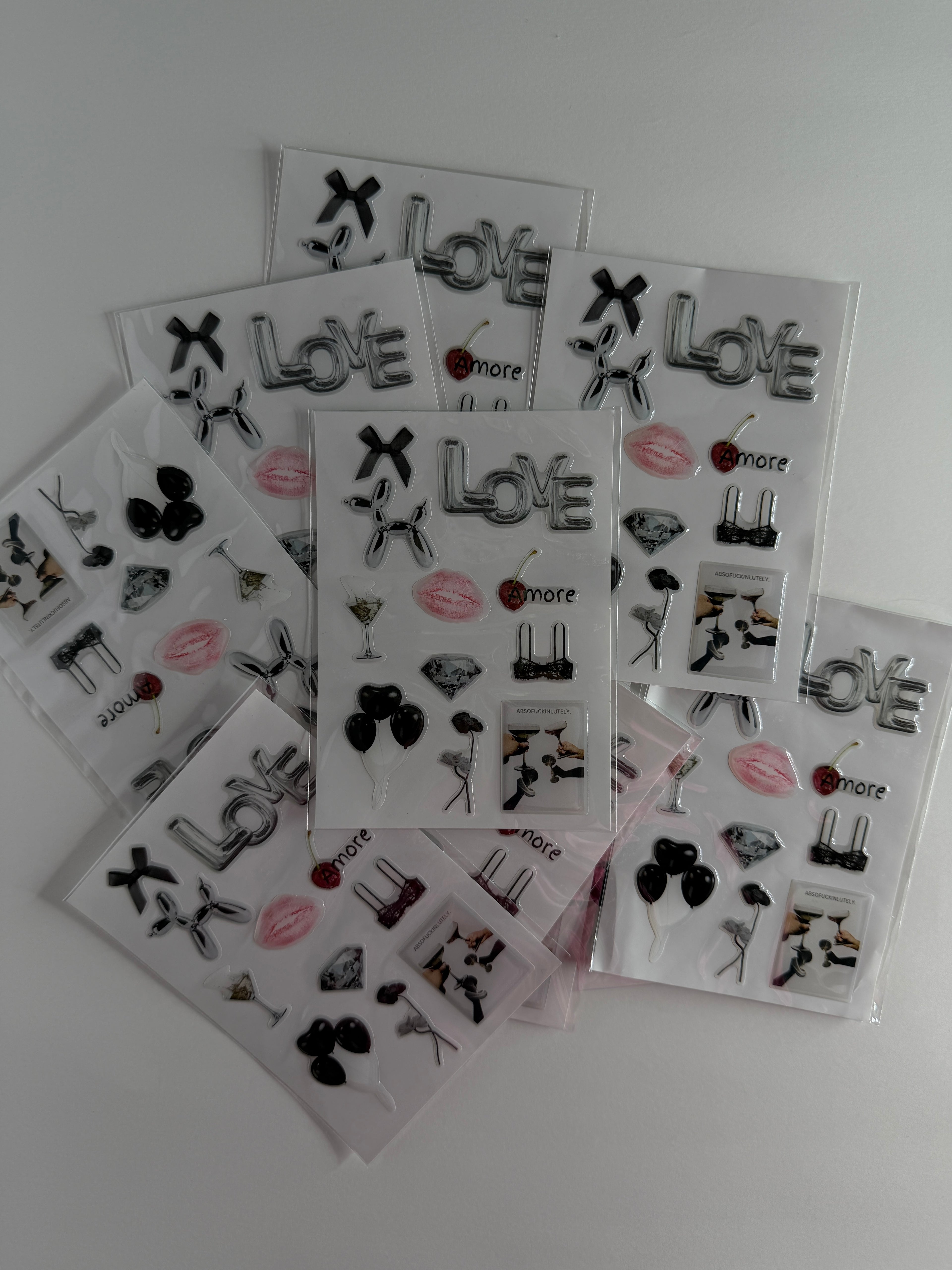All black 3d stickers
