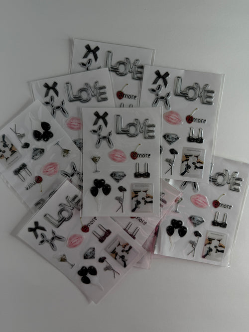 All black 3d stickers