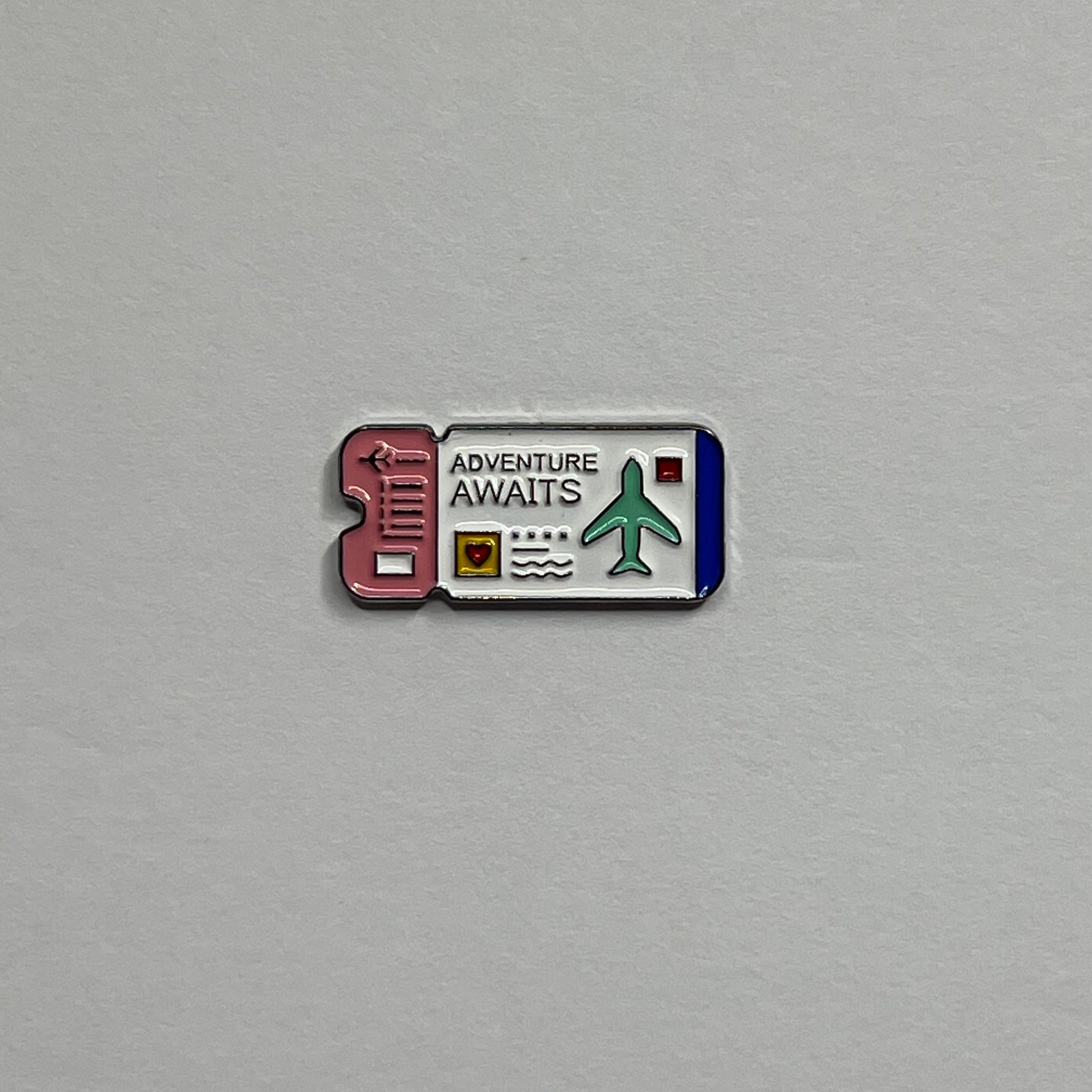 Adventure awaits metal sticker