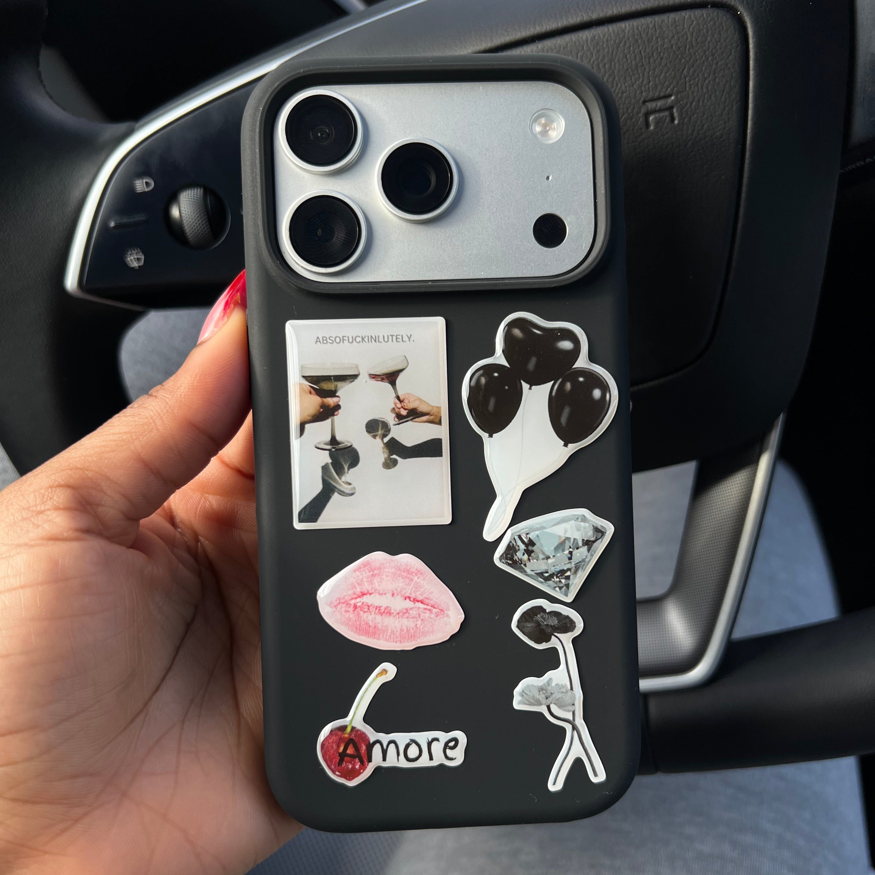 All black 3d stickers