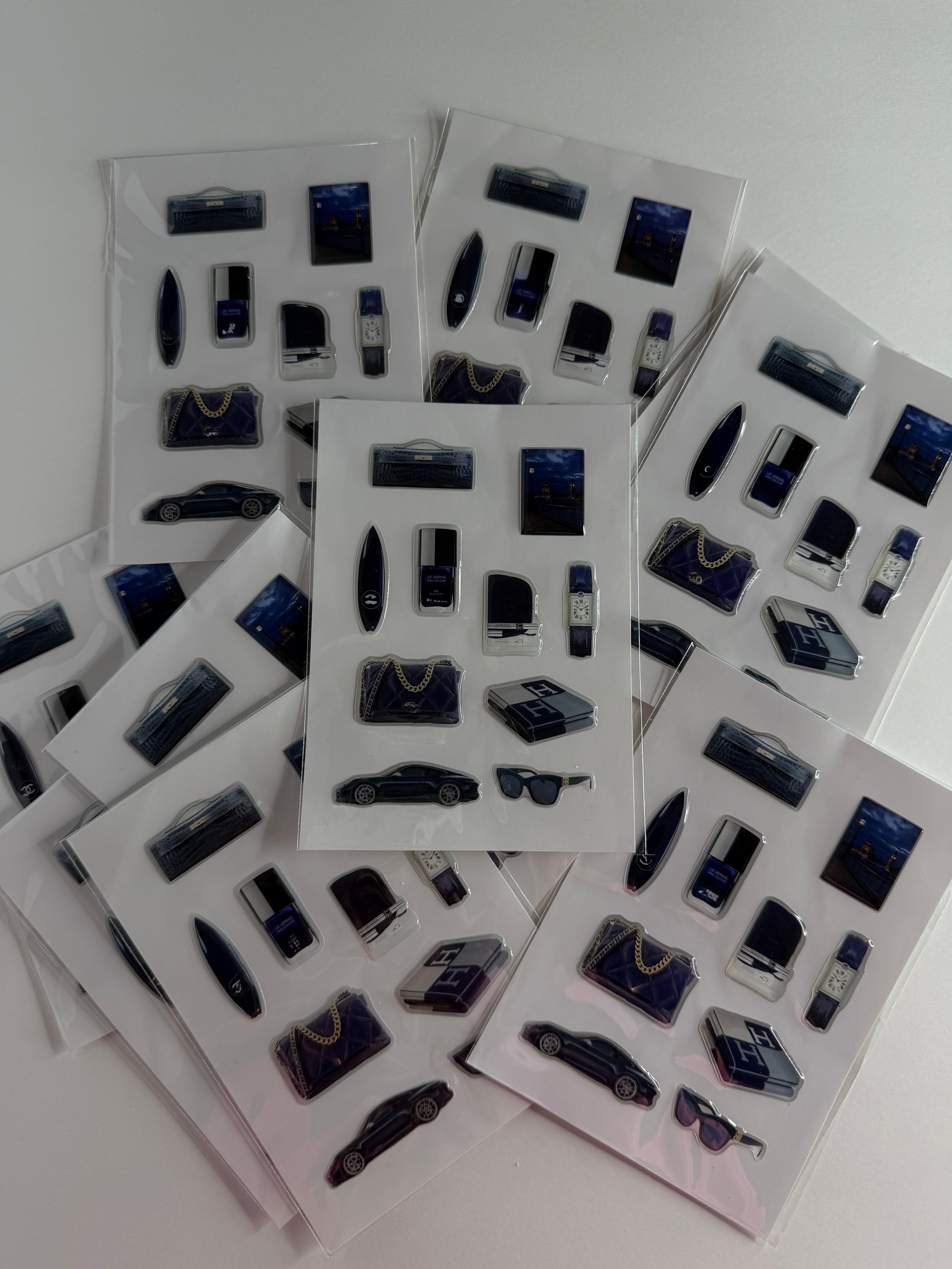 All blue 3d stickers