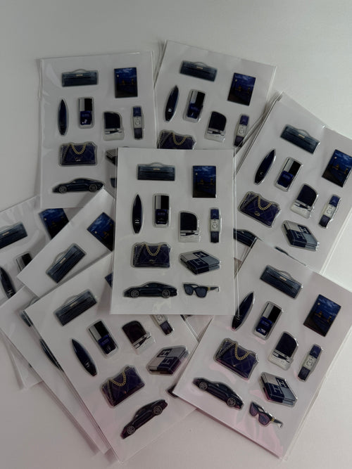 All blue 3d stickers