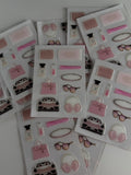 All pink 3d stickers