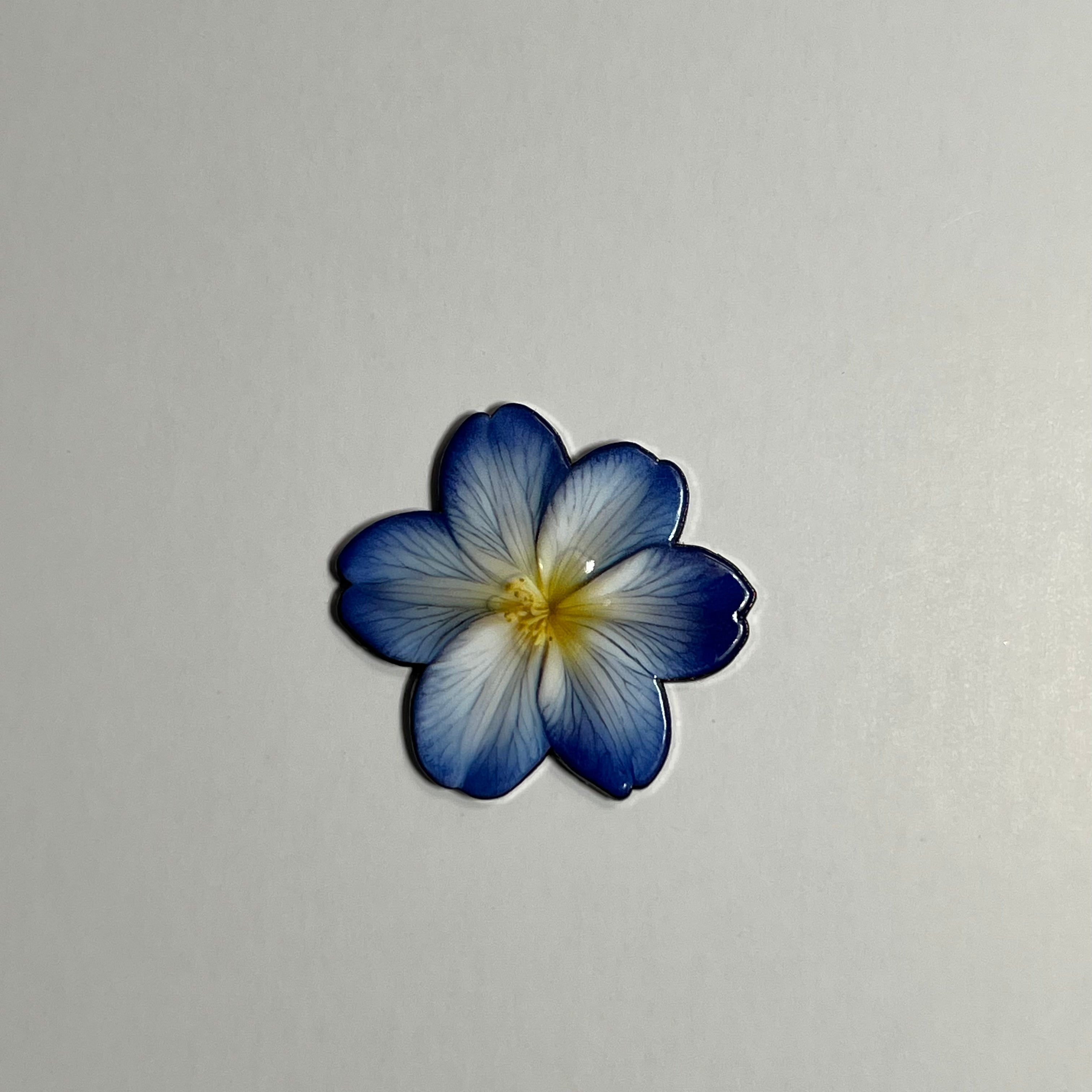 Blue flower metal sticker