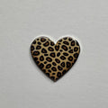 Leopard heart metal sticker