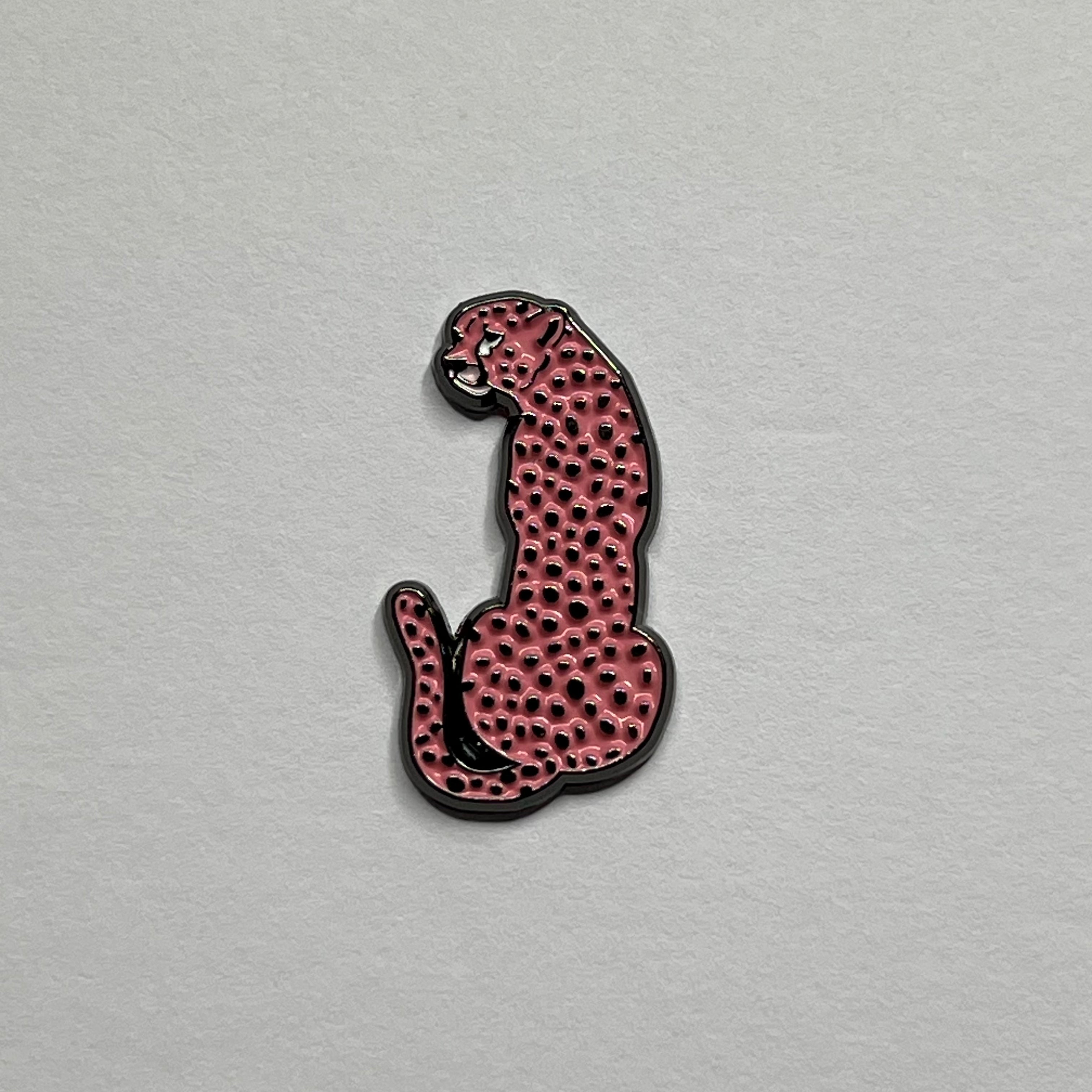 Pink leopard metal sticker