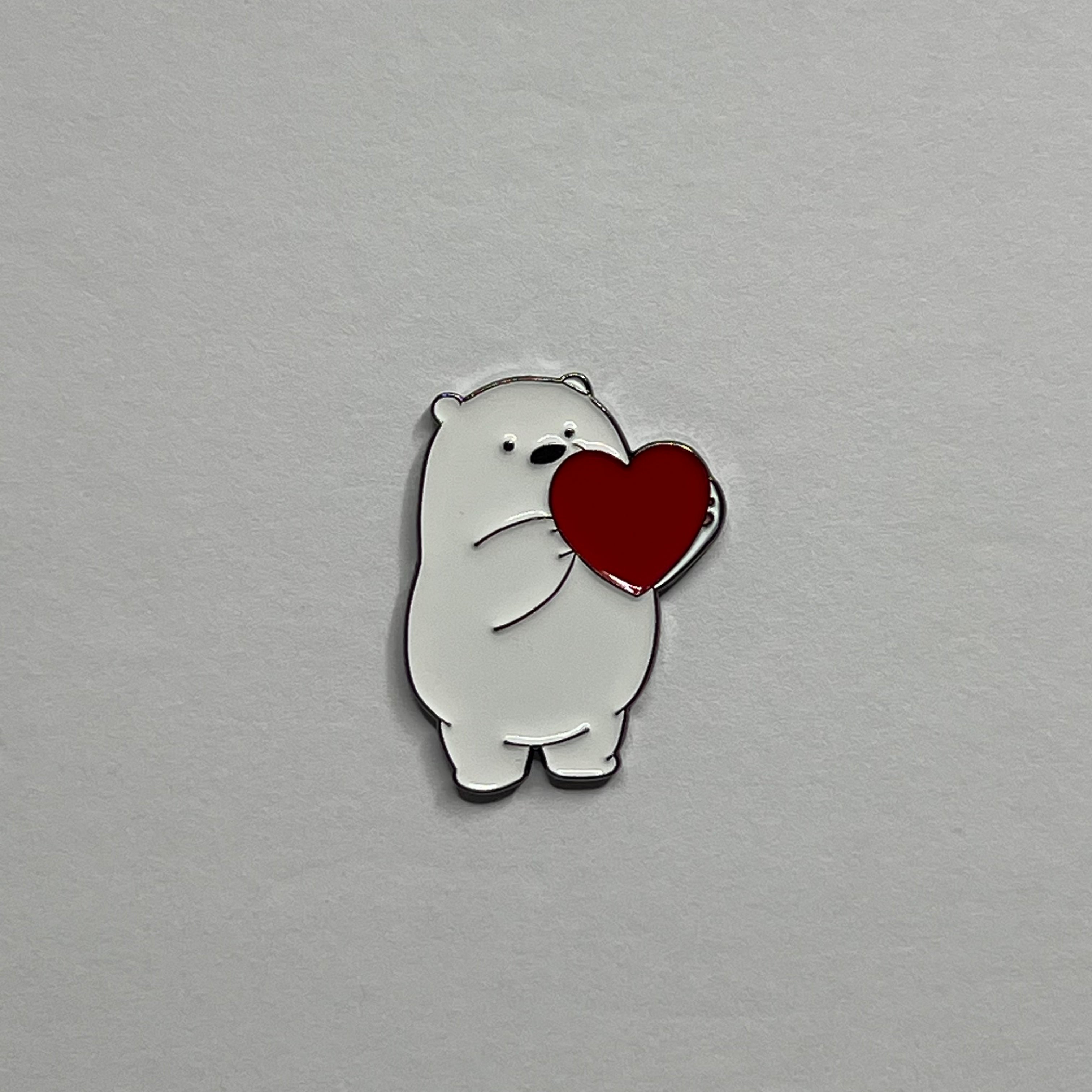 Bear heart metal sticker