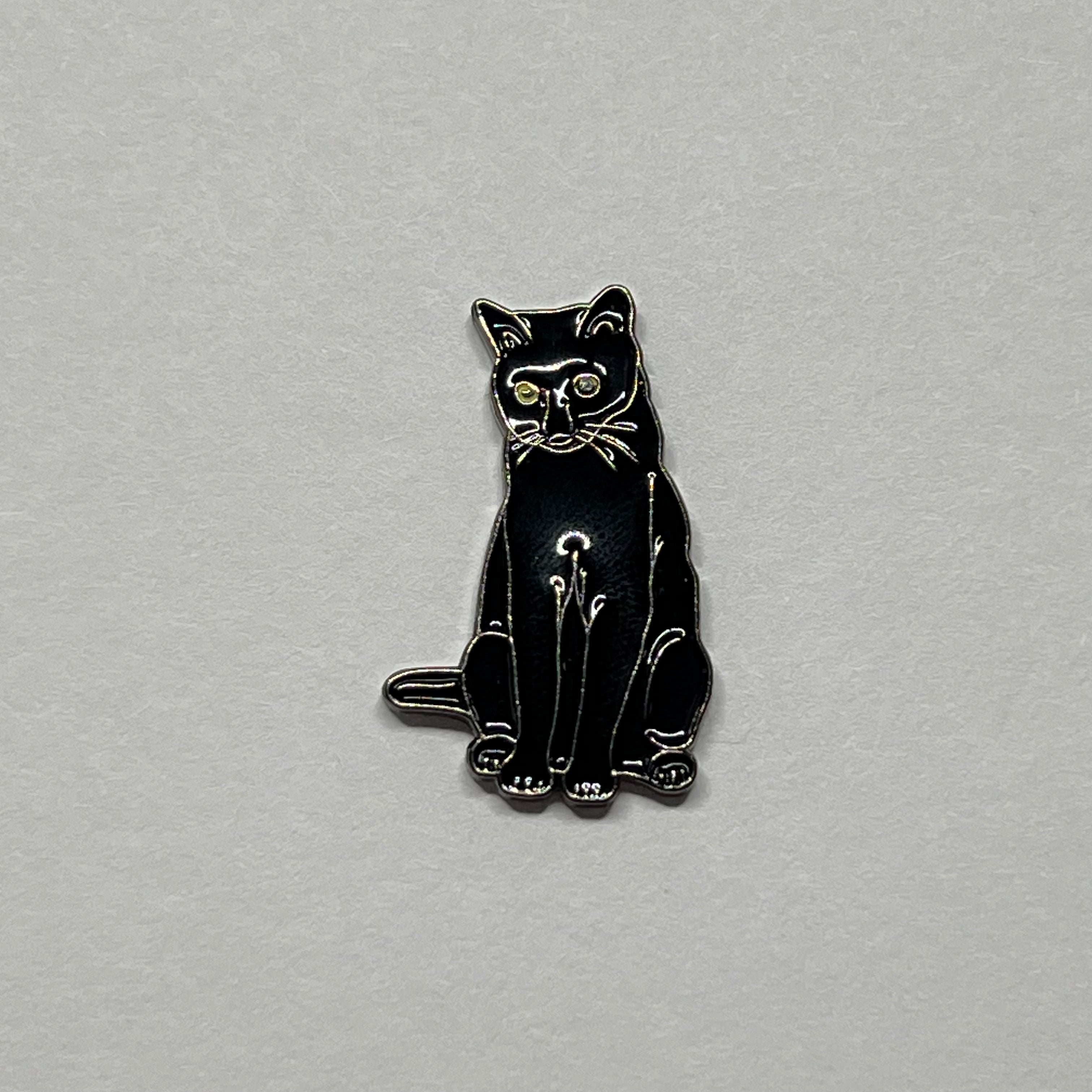 Black cat metal sticker