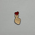 Finger Heart metal sticker 2