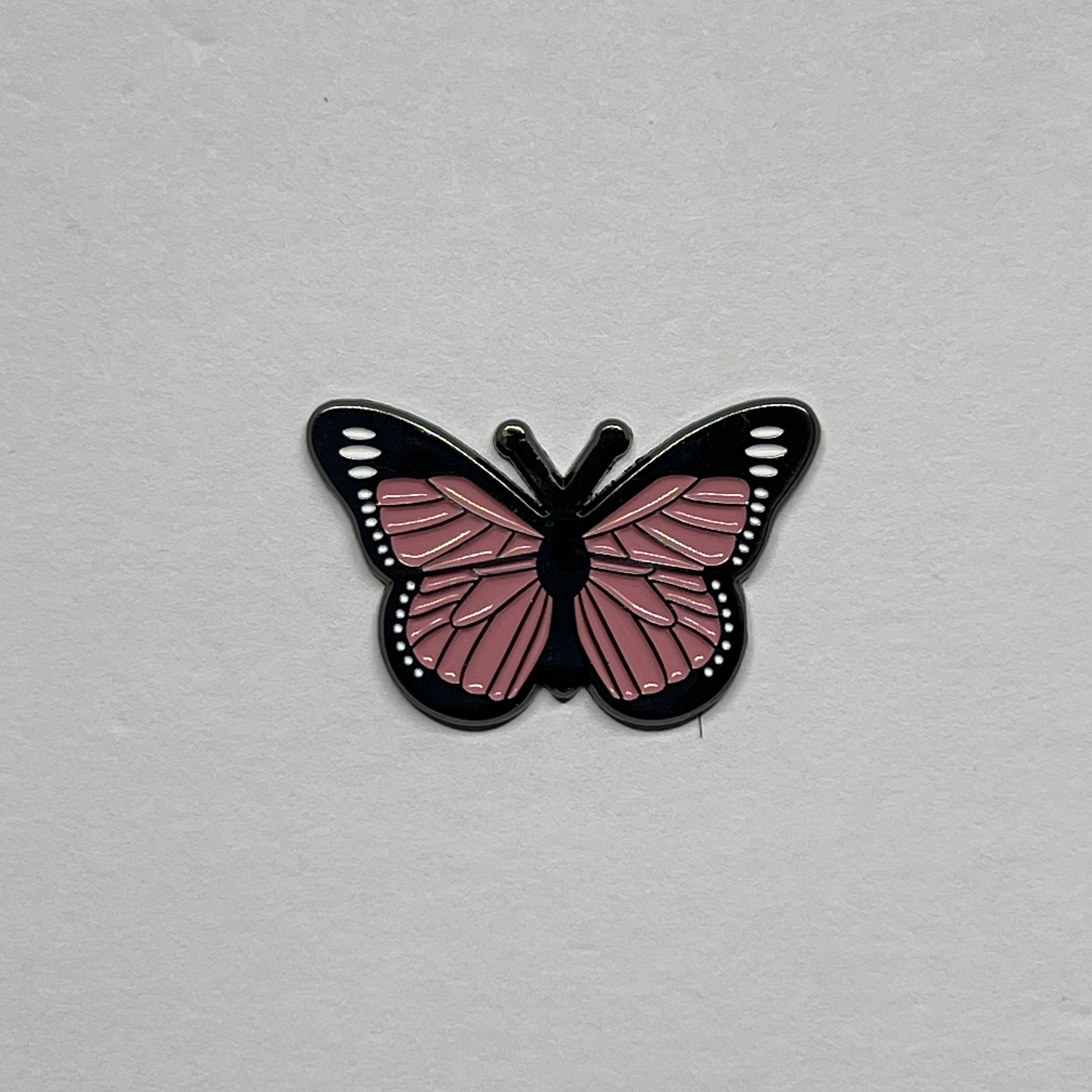 Pink butterfly metal sticker